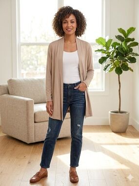 Chico's Beige Cardigan Size 3